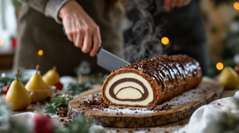 bûche bavaroise poire chocolat