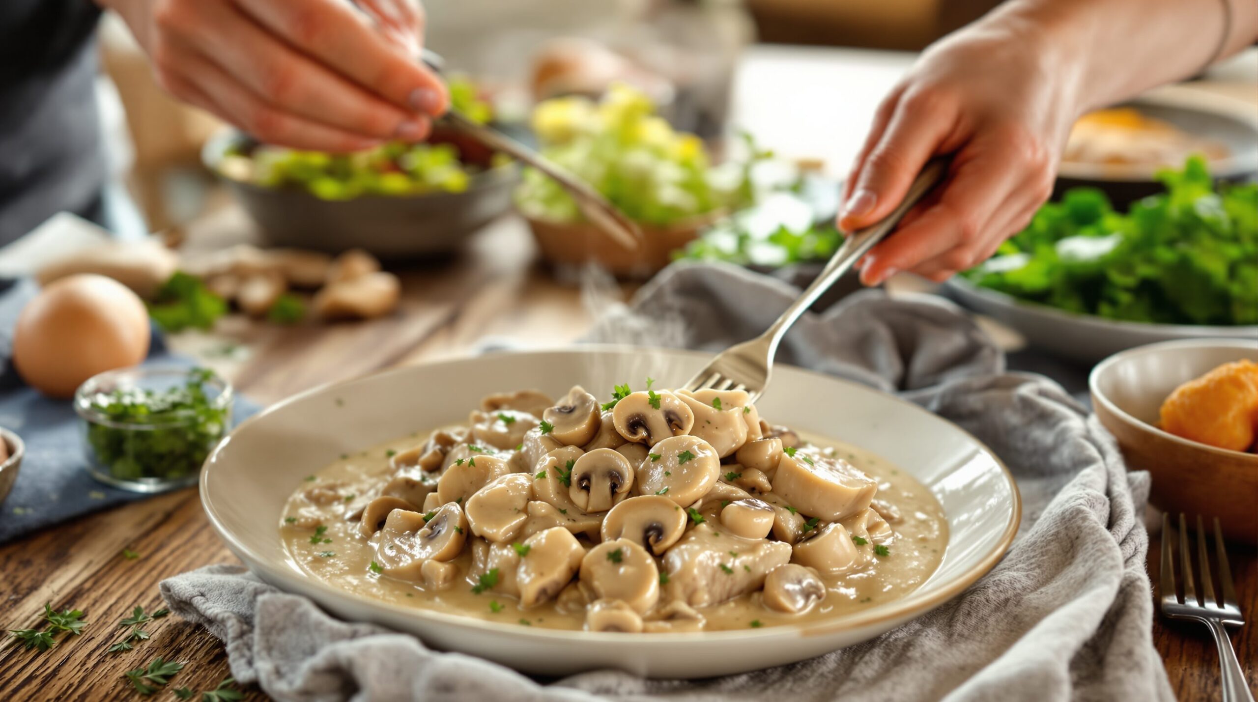 porc champignon creme