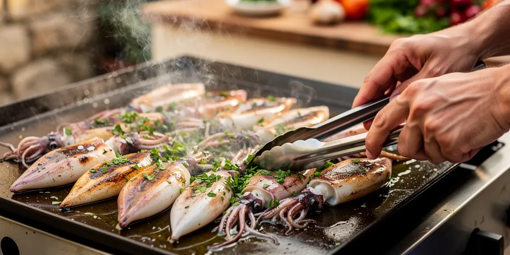 supions à la plancha