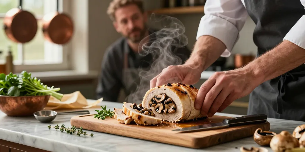 ballotines poulet champignons