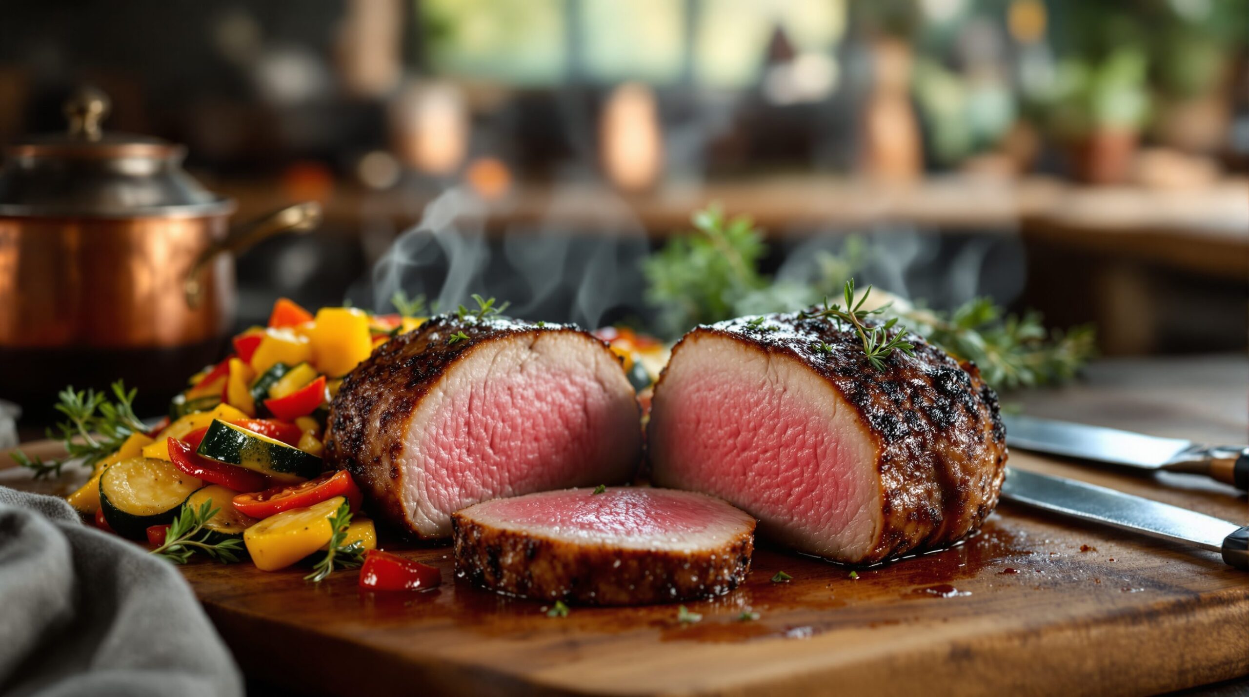 filet mignon et ratatouille