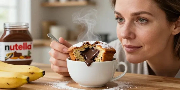 mug cake banane nutella