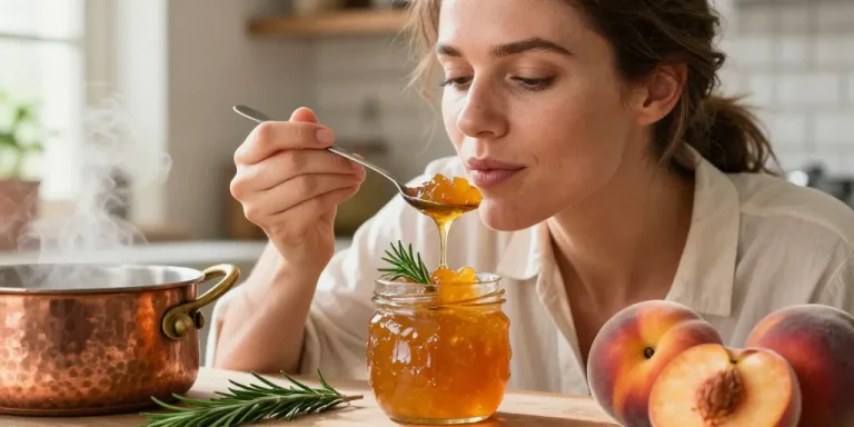 confiture pêche romarin