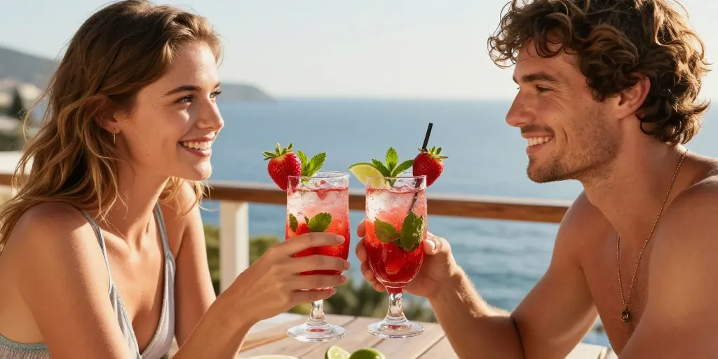 strawberry mojito cocktail